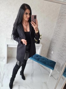 Klasyczny włoski płaszcz Flash - czarny