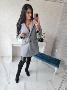 Klasyczny włoski płaszcz Flash - szary