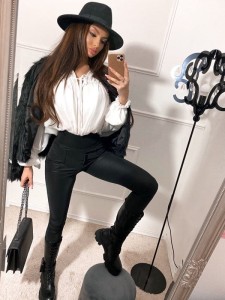 Eleganckie legginsy Diament Eko Snake double push up Me&Jan - czarne