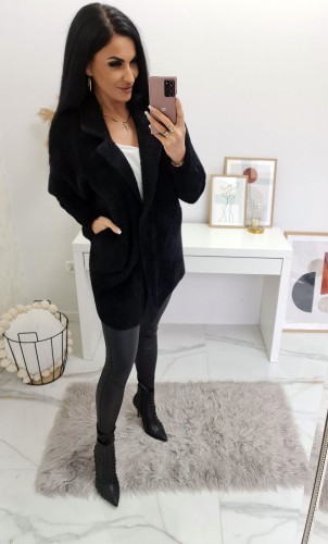 Płaszcz alpaka Larry czarna