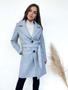 Płaszcz Ingrid z paskiem - jasny szary