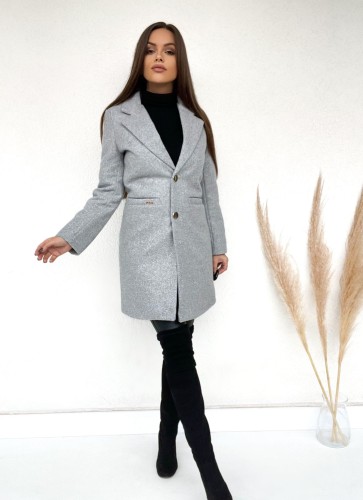 Elegancki klasyczny płaszcz Classico z podszewką - szary