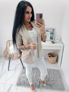 Damska marynarka żakiet Florencja produkt włoski - jasny beż