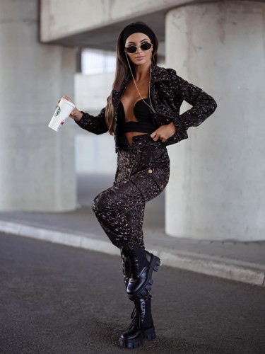 Spodnie bojówki ekoskóra Missi By Mielczarkowski polska produkcja – brązowa panterka