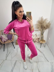 Klasyczny dres welurowy Amma  - uniwersalny - fuksja