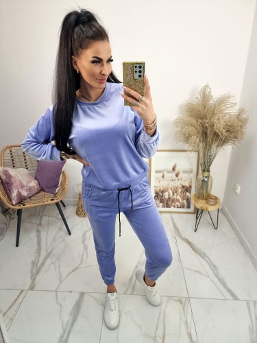 Klasyczny dres welurowy Amma  - uniwersalny - lilia fiolet