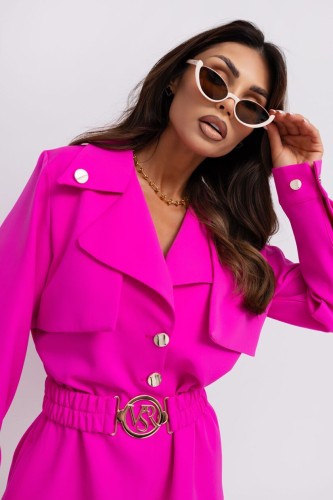 Kombinezon Komplet Vasari Marti z paskiem i złotą klamrą  - fiolet neon 