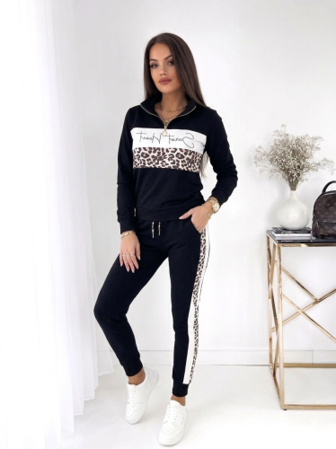 Dres damski Estera czarny z motywem pantery