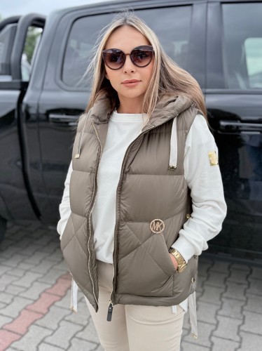 Kamizelka Bezrękawnik z kapturem S.MORISS polski producent - khaki 
